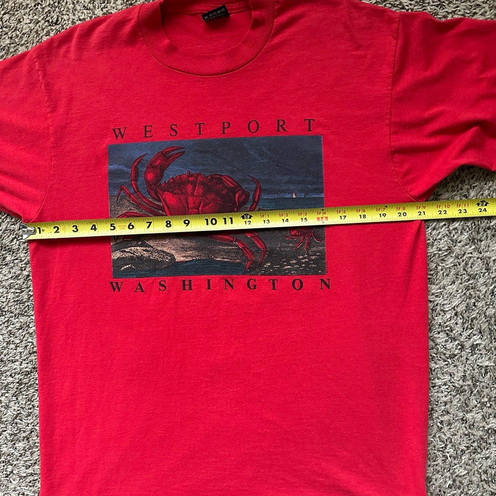 Westport Washington Vintage 90s Shirt Men’s Large Single Stitch Souvenir Crab - Picture 6 of 7